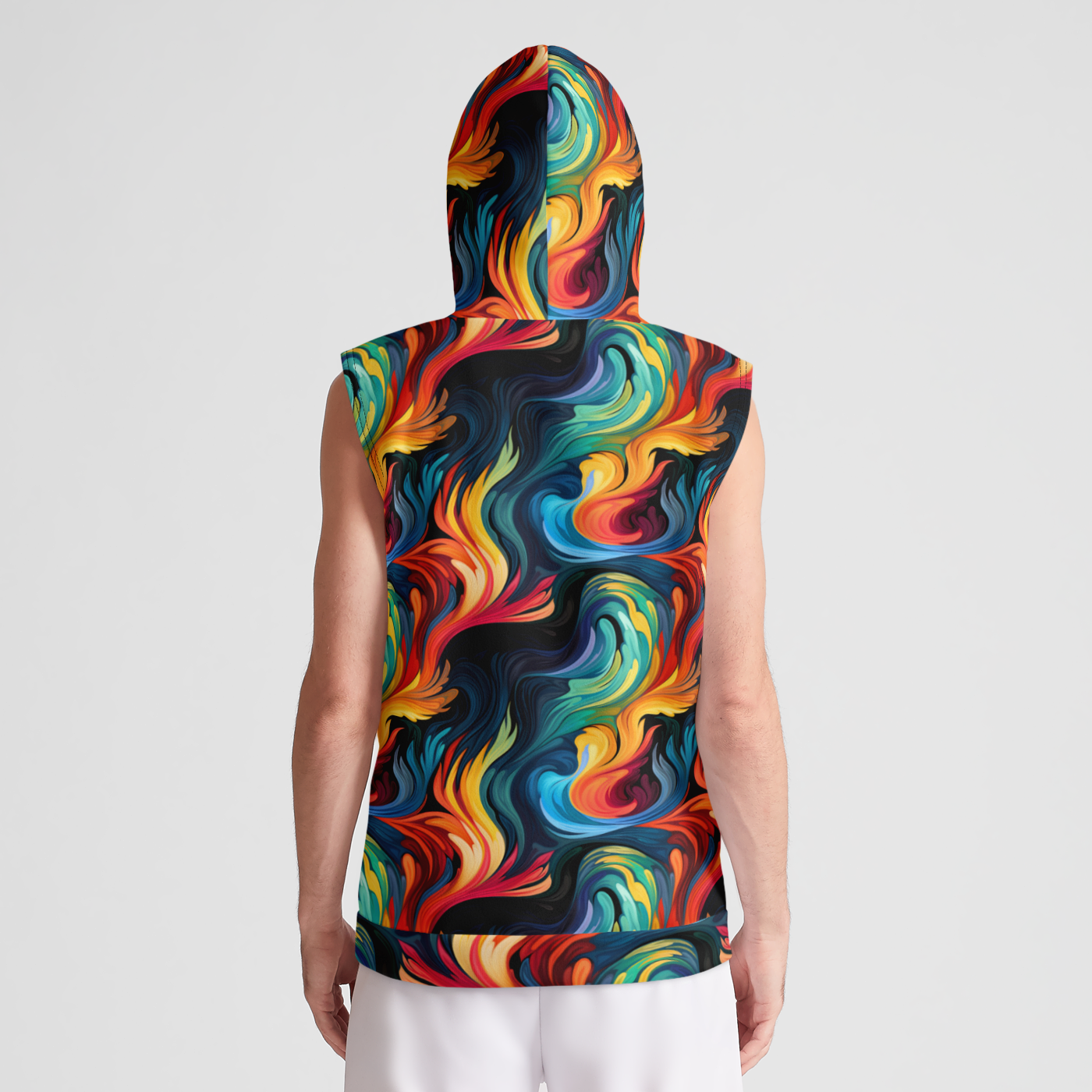 Technicolor Tranquility Sleeveless Pullover Hoodie