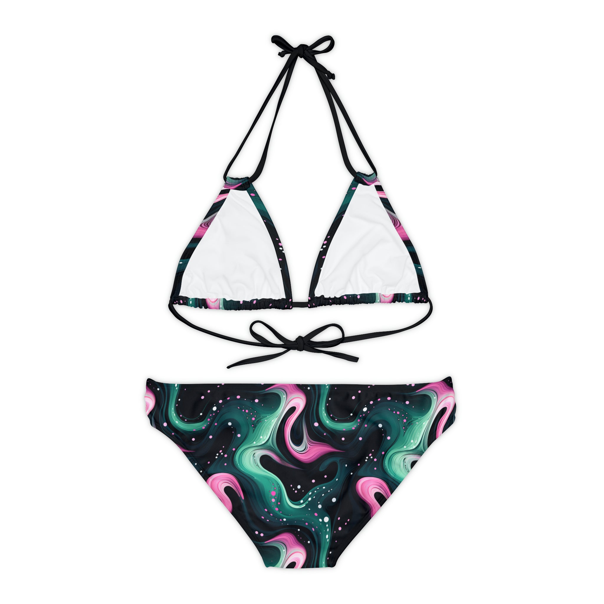 Electric Swirls Strap Bikini Set