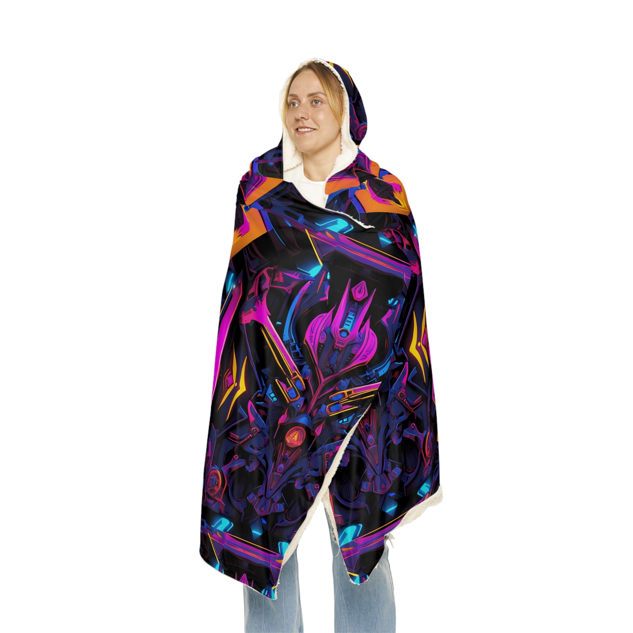 Neon Polygon Snuggle Blanket