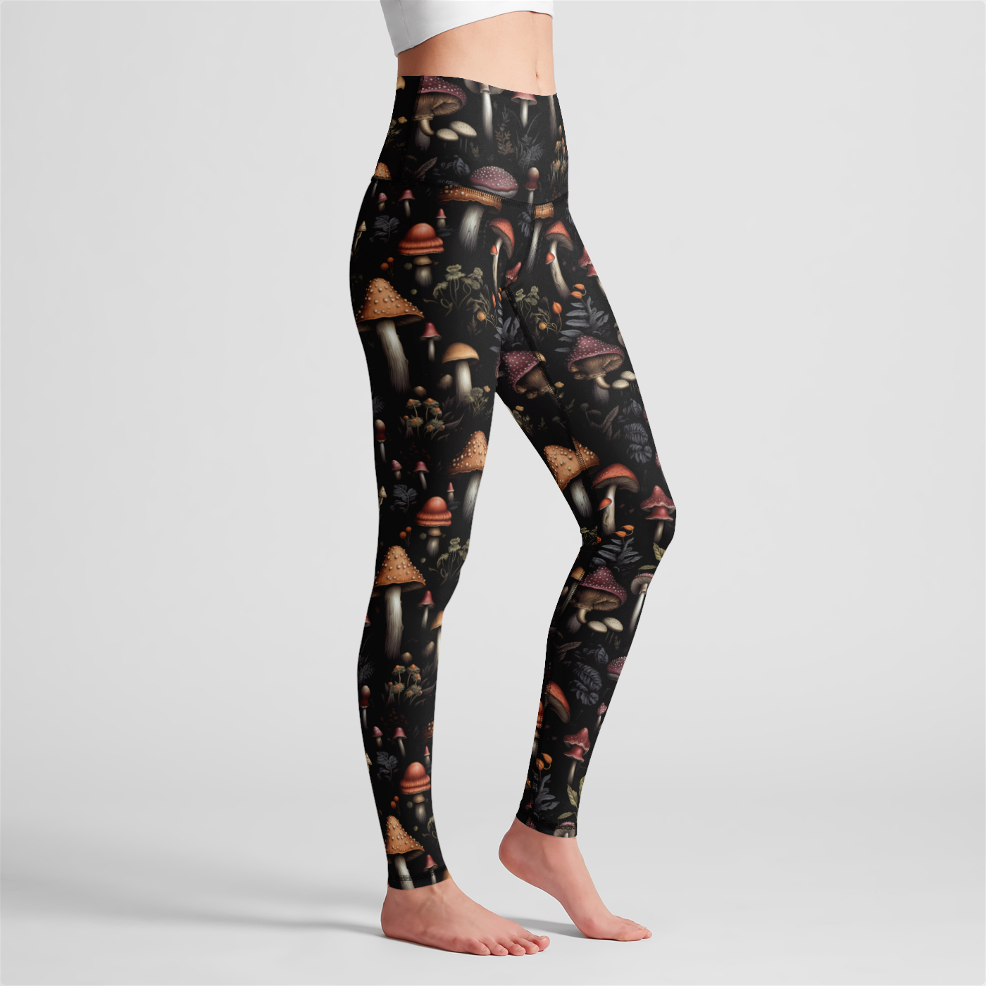 Trippy Toadstools High Waist Leggings