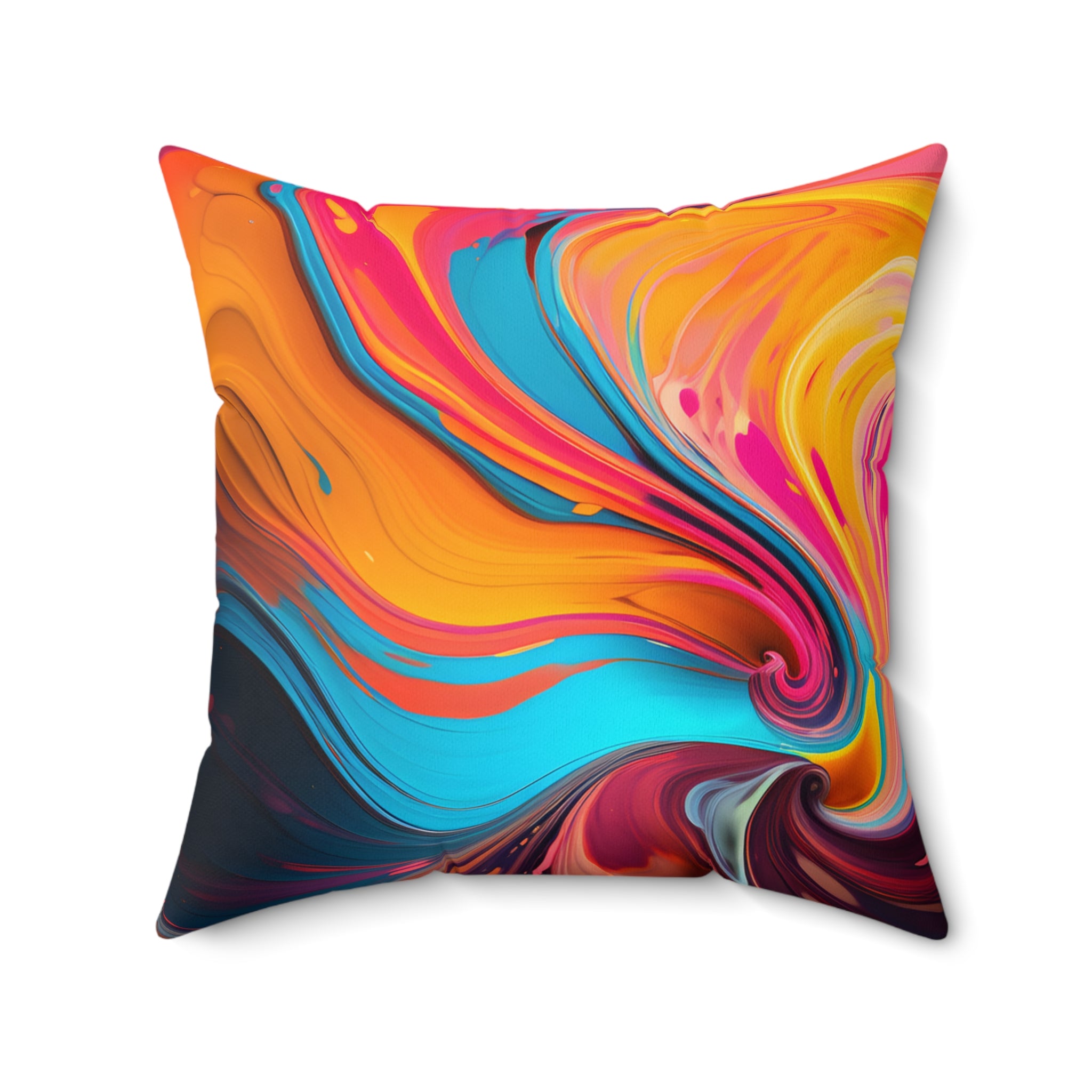 Psychedelic Swirls Square Pillow