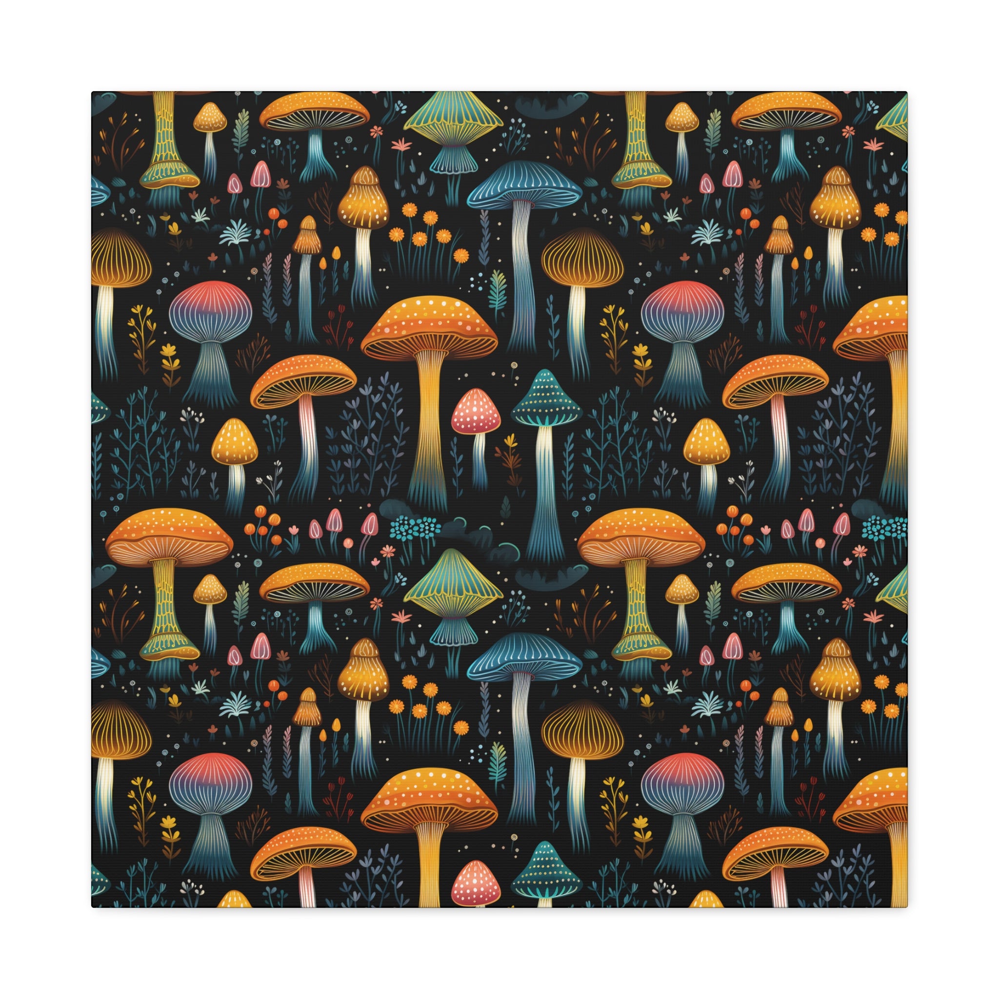 Hypnotic Fungal Fantasy Canvas Print Art