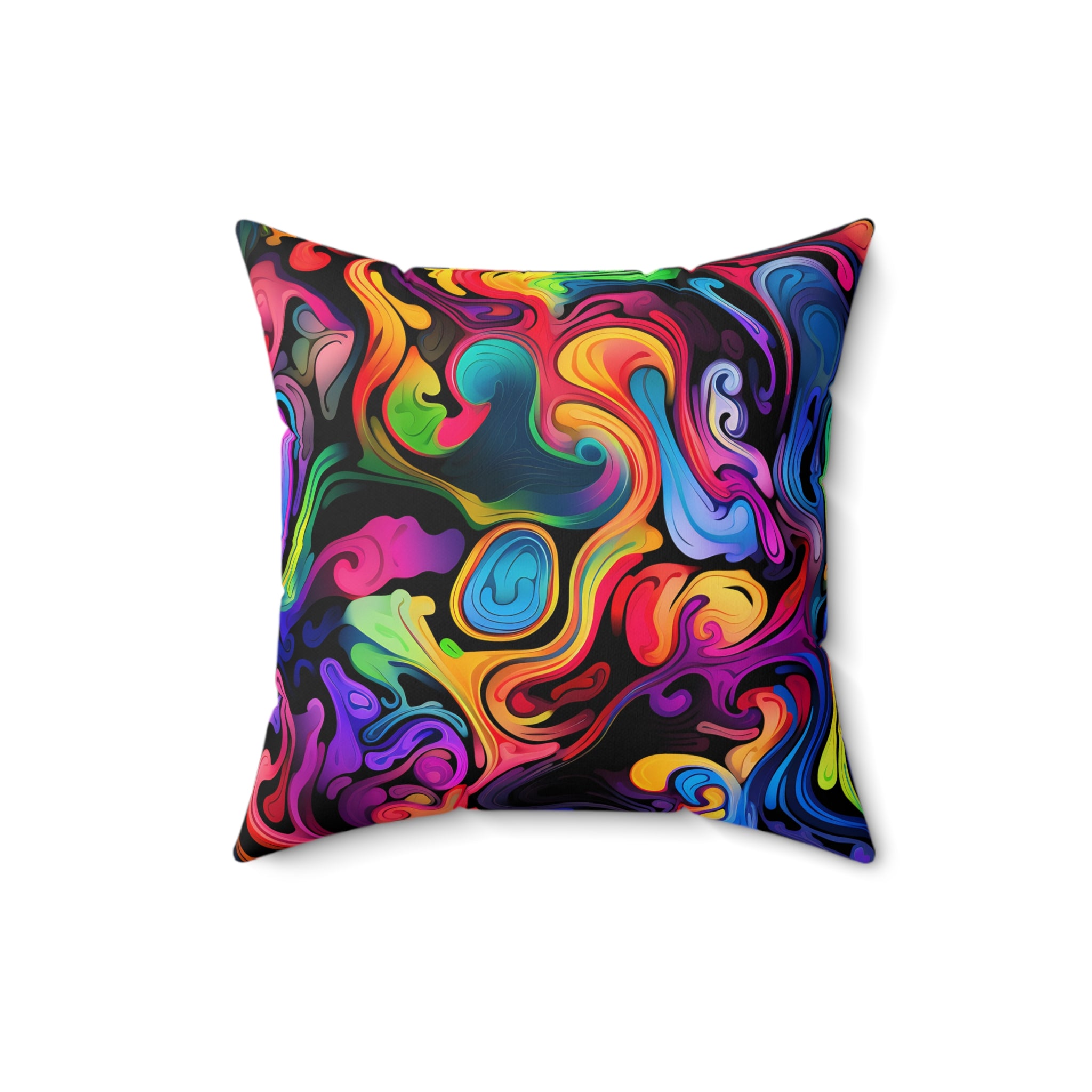 Psychedelic Whirlwind Square Pillow