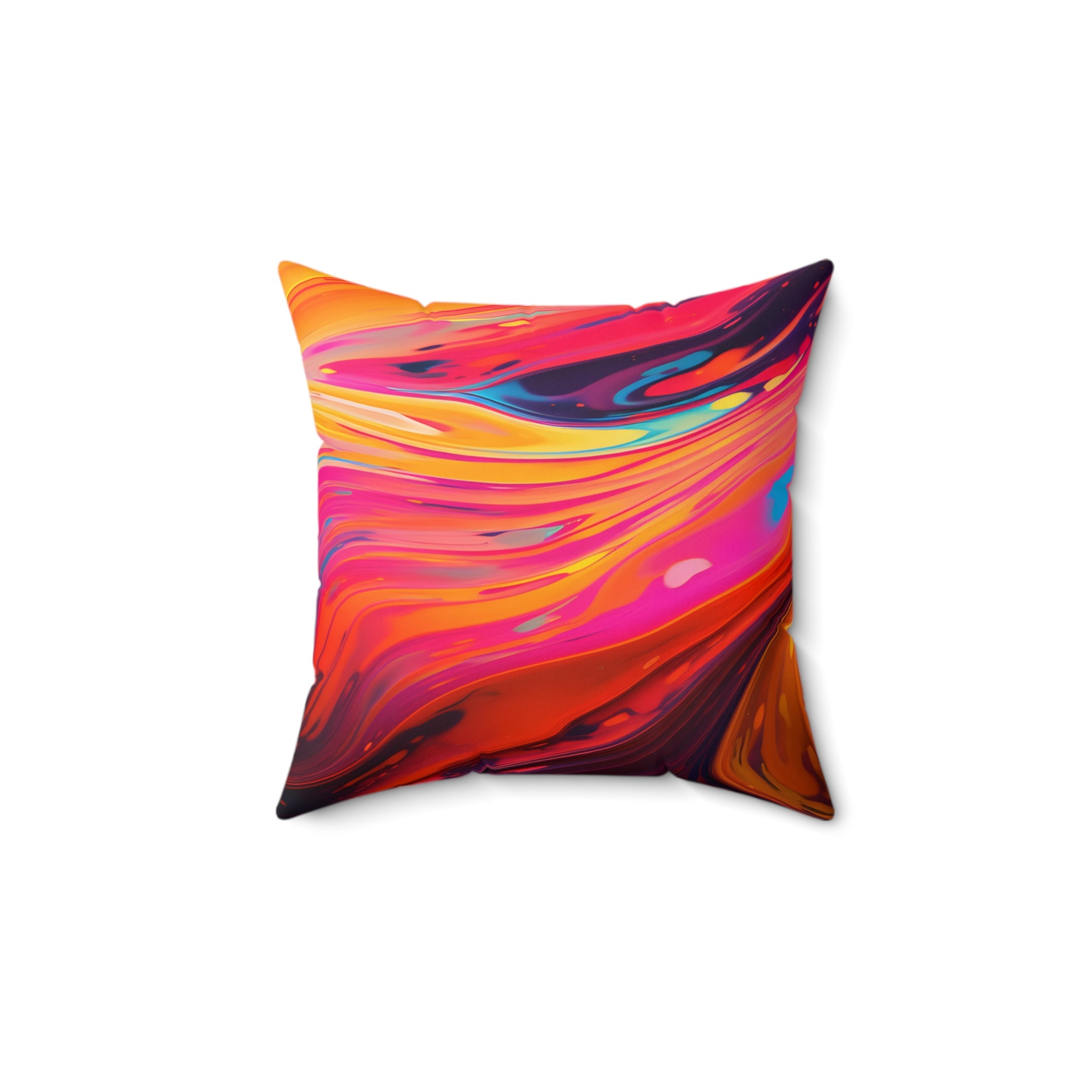 Psychedelic Swirls Square Pillow