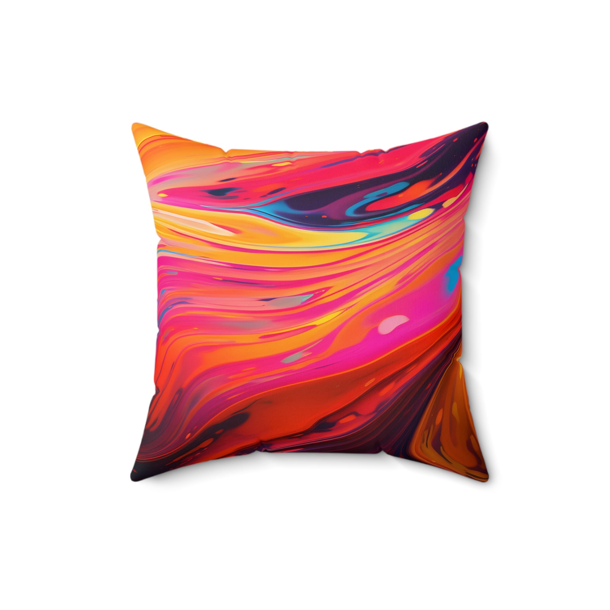 Psychedelic Swirls Square Pillow