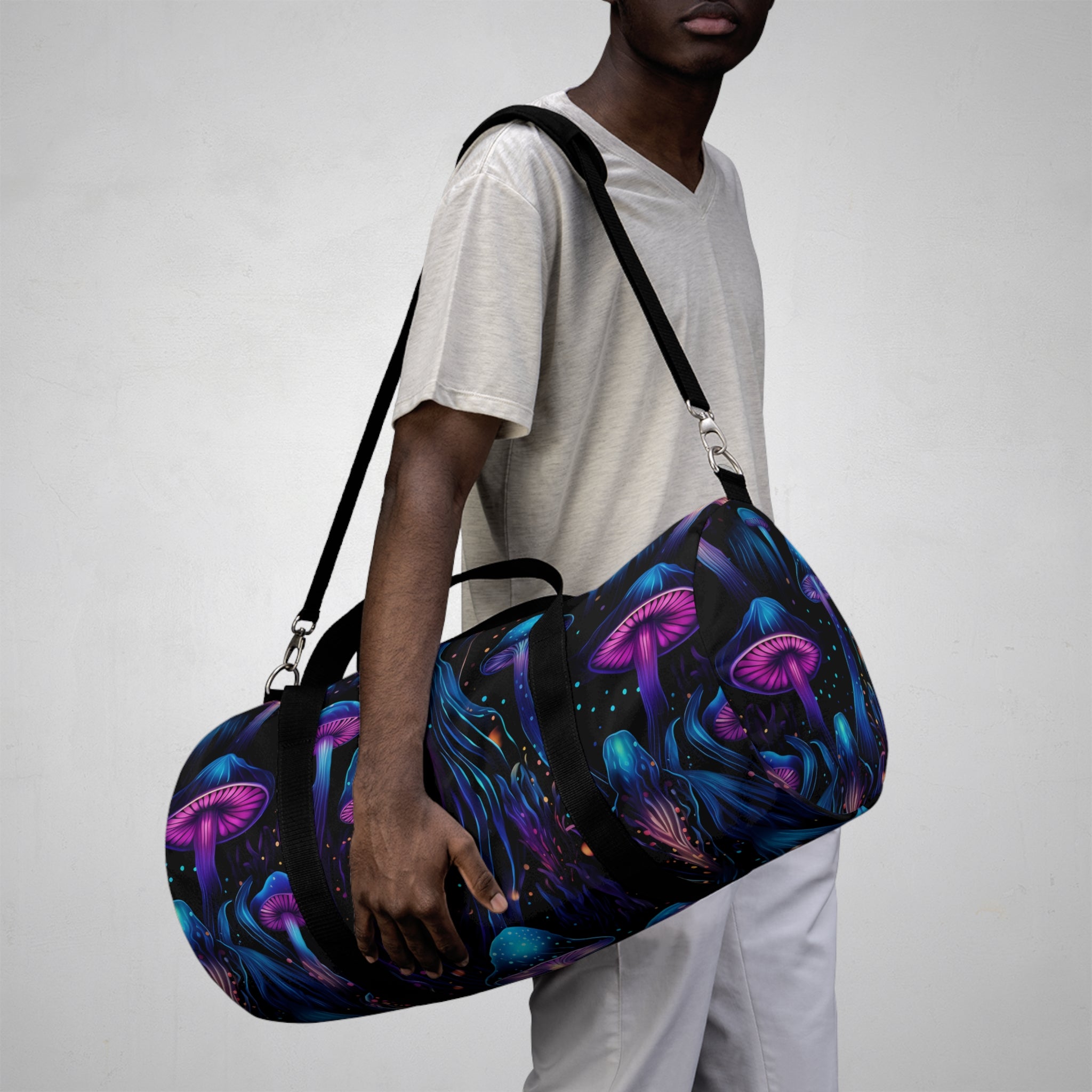 Electric Mushroom Dream Duffel Bag