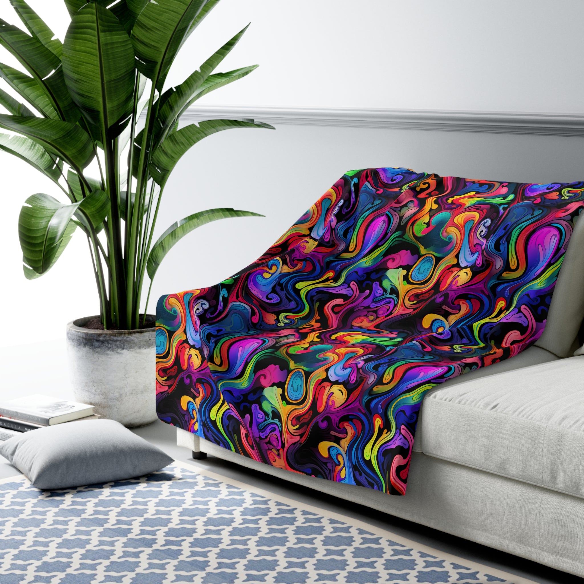 Psychedelic Whirlwind Fleece Blanket