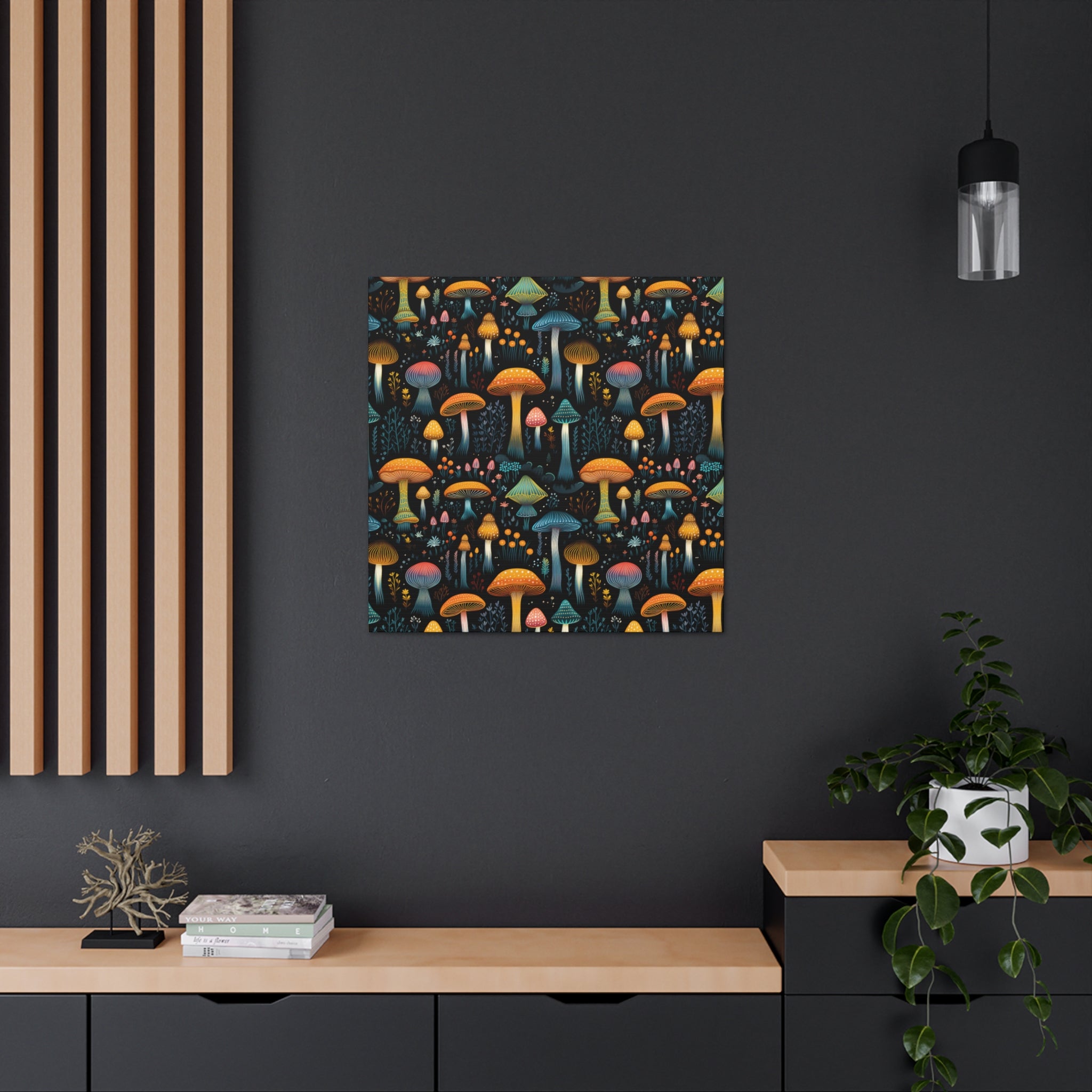 Hypnotic Fungal Fantasy Canvas Print Art