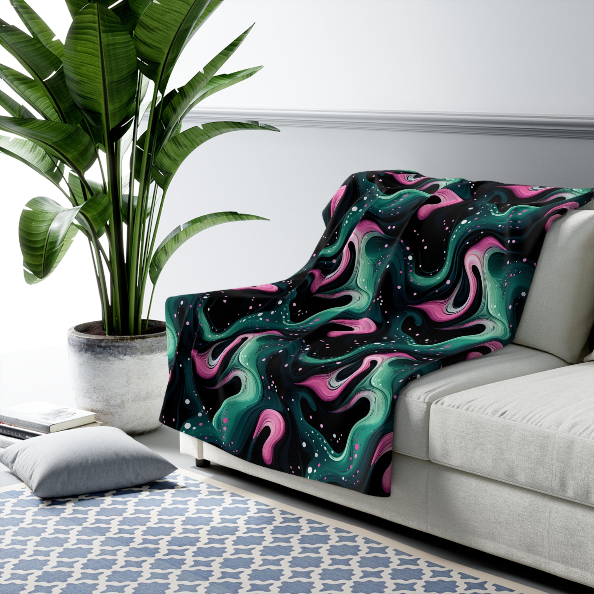 Electric Swirls Fleece Blanket