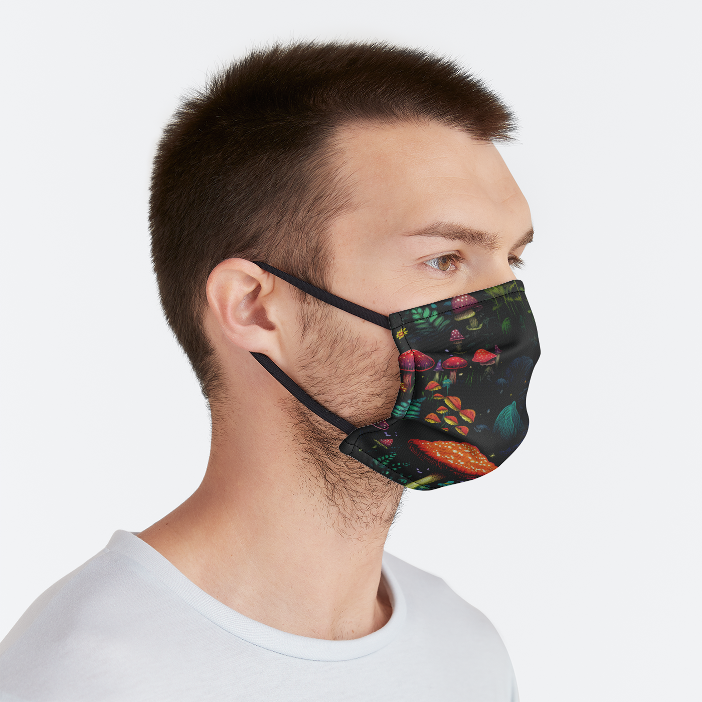 Psychedelic Fungi Frenzy Face Mask