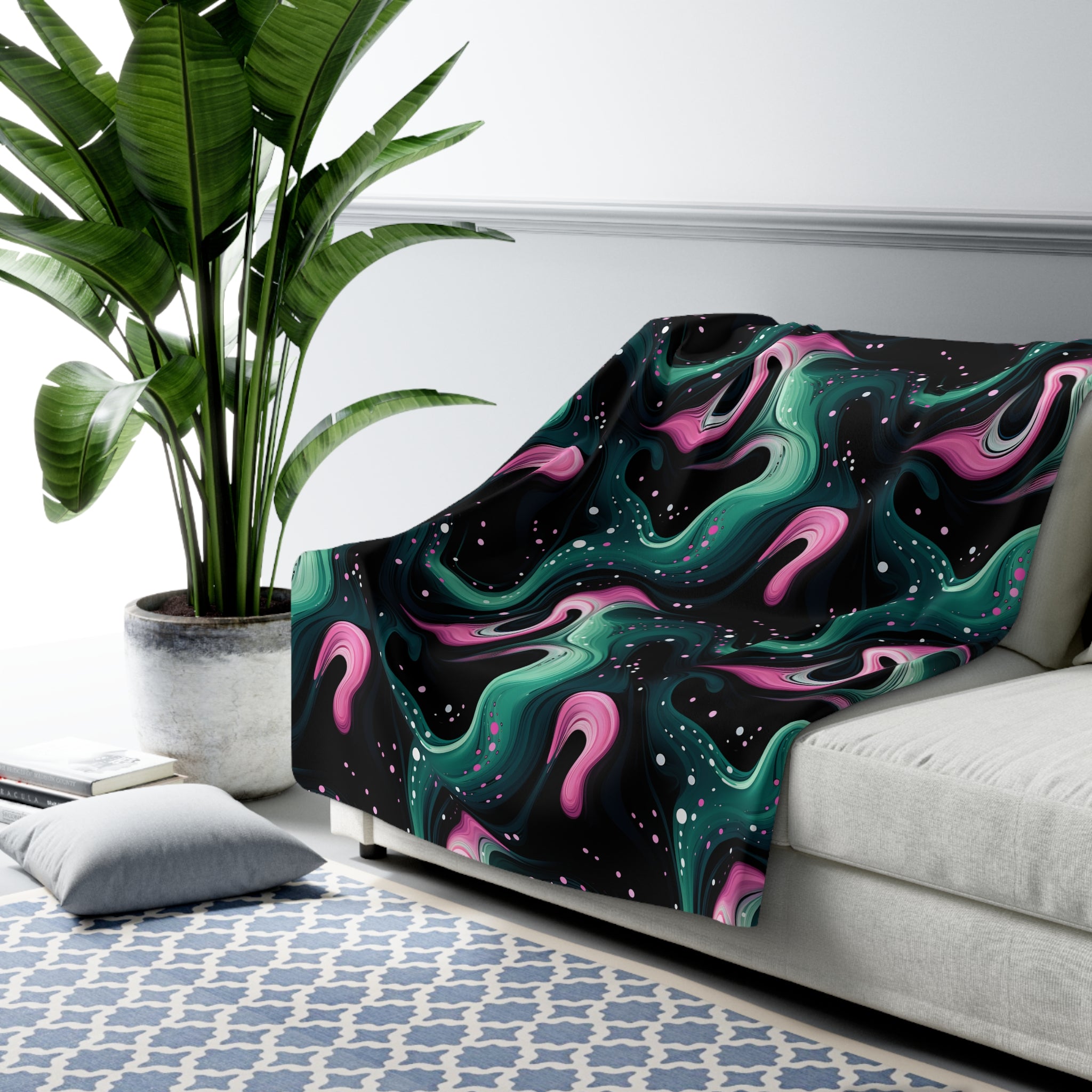 Electric Swirls Fleece Blanket