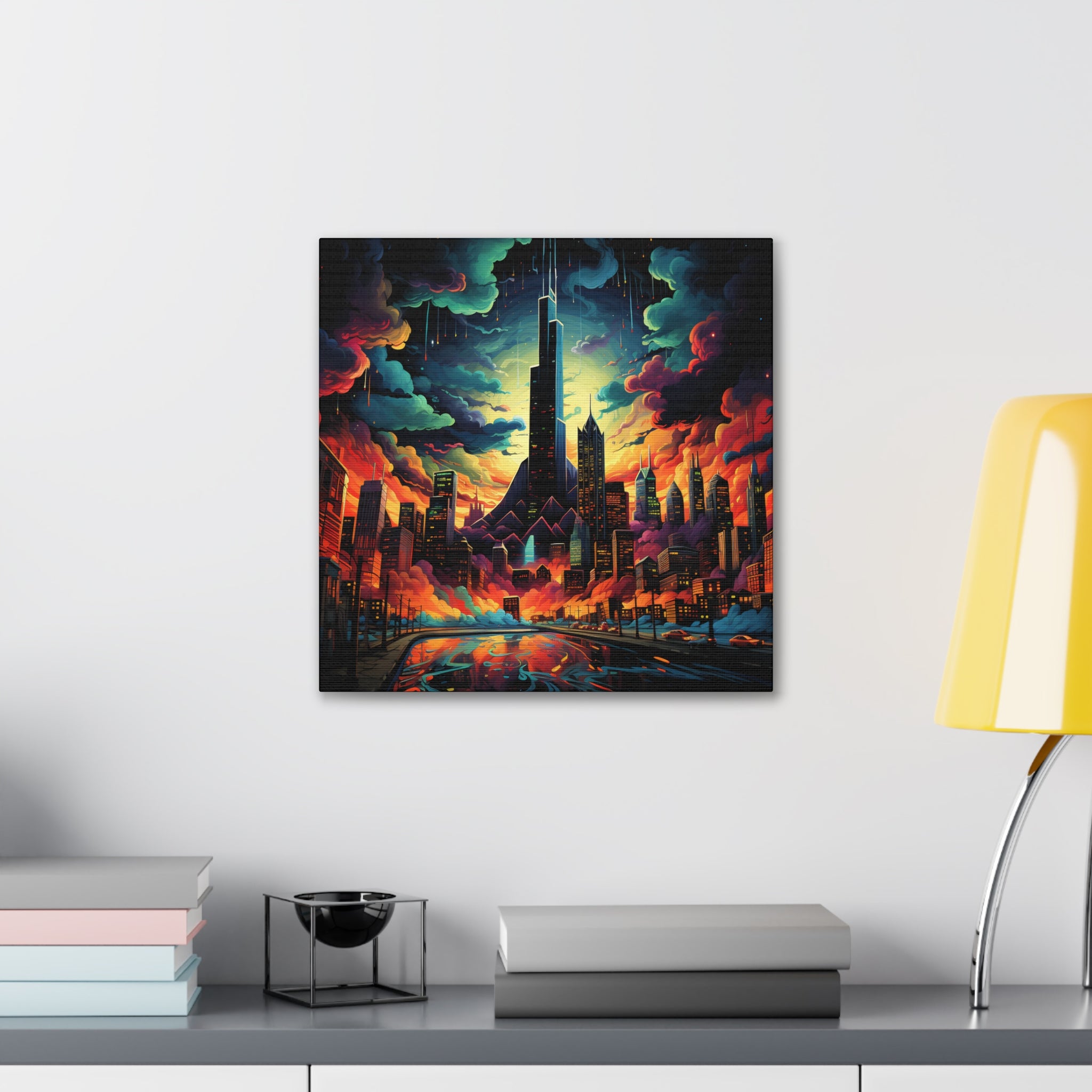 Psychedelic Metropolis Canvas Print Art