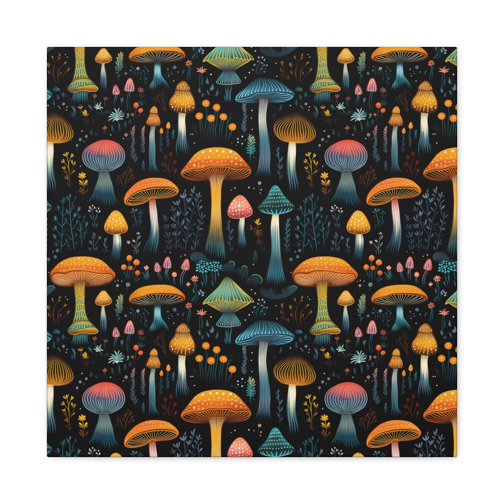 Hypnotic Fungal Fantasy Canvas Print Art