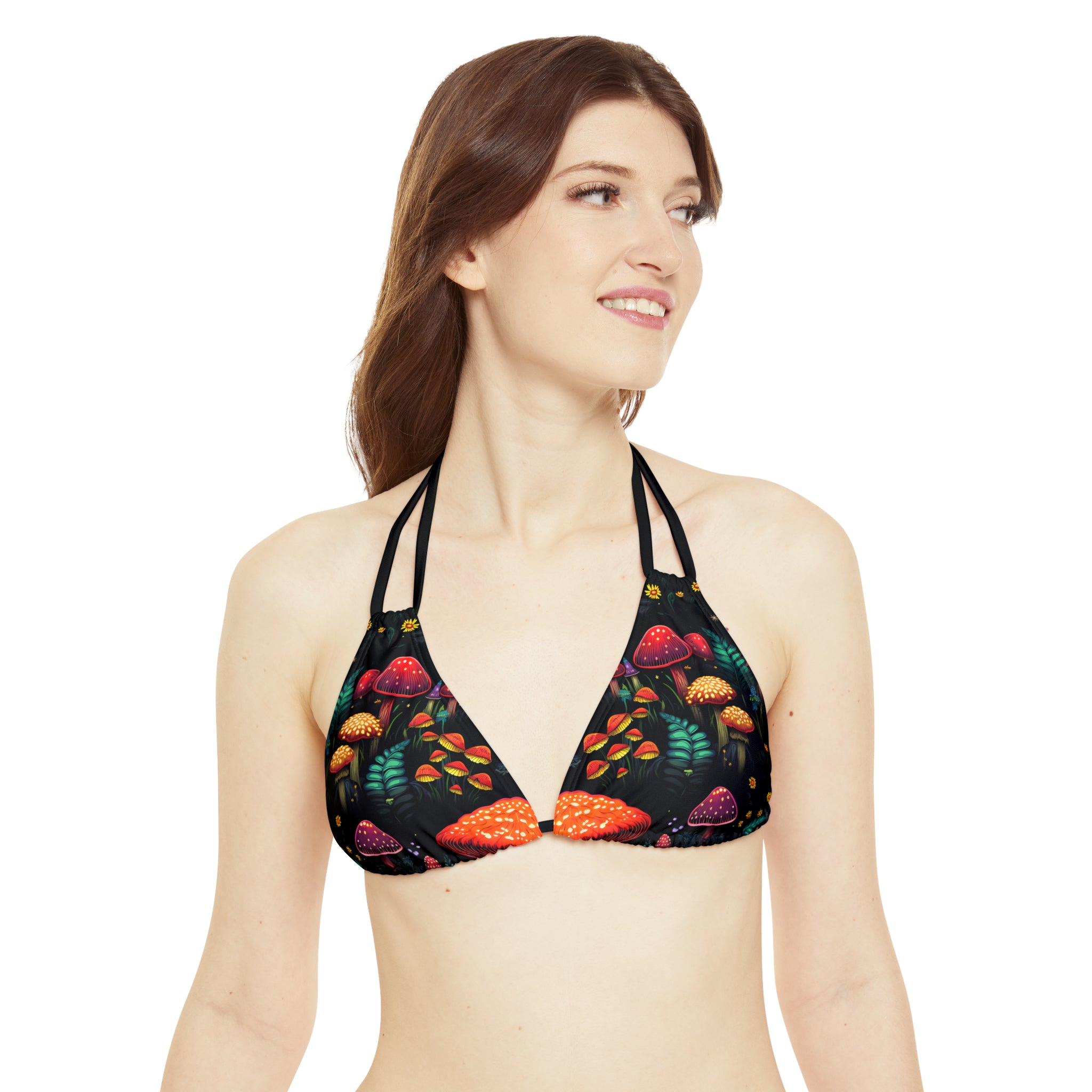 Psychedelic Fungi Frenzy Strap Bikini Set