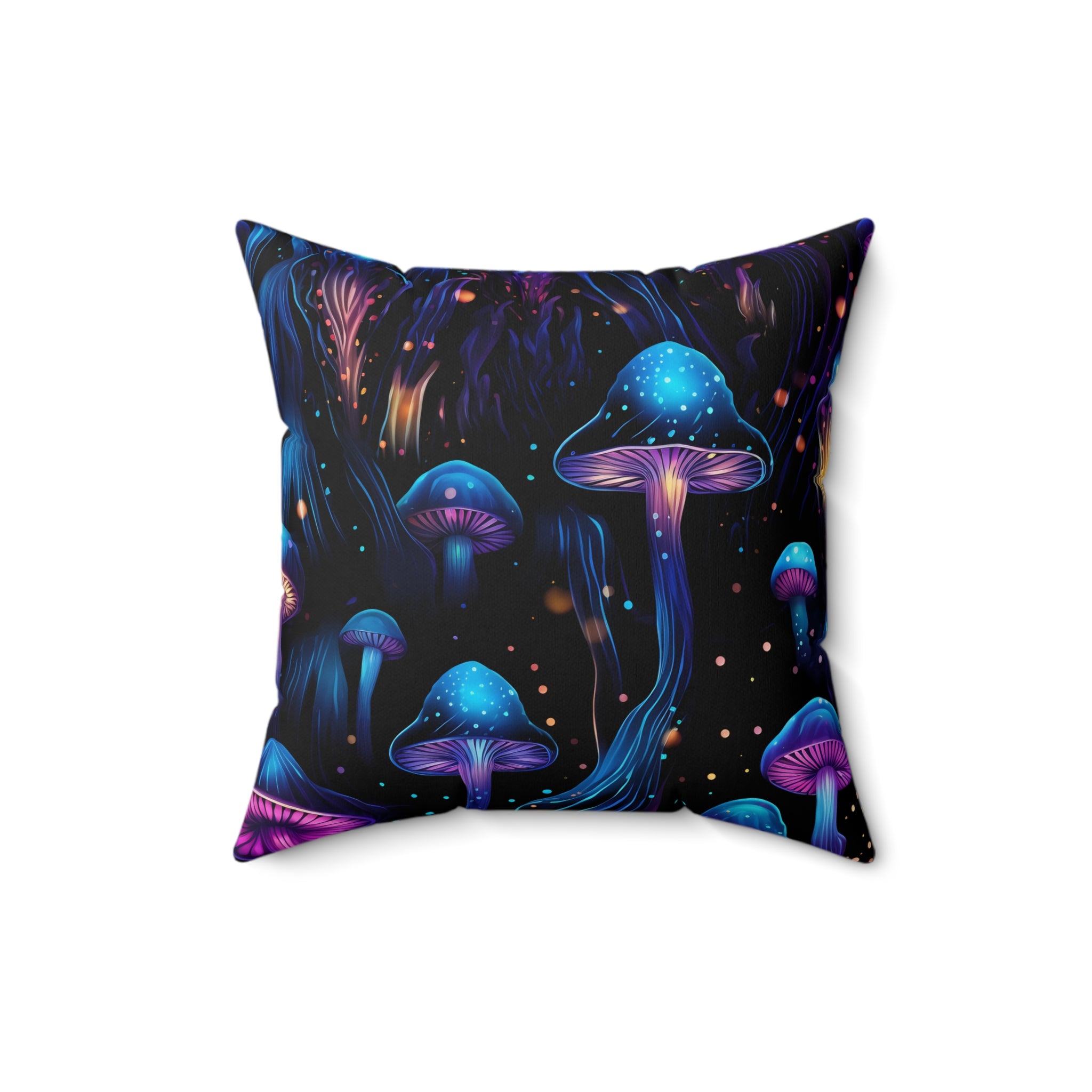 Electric Mushroom Dream Square Pillow