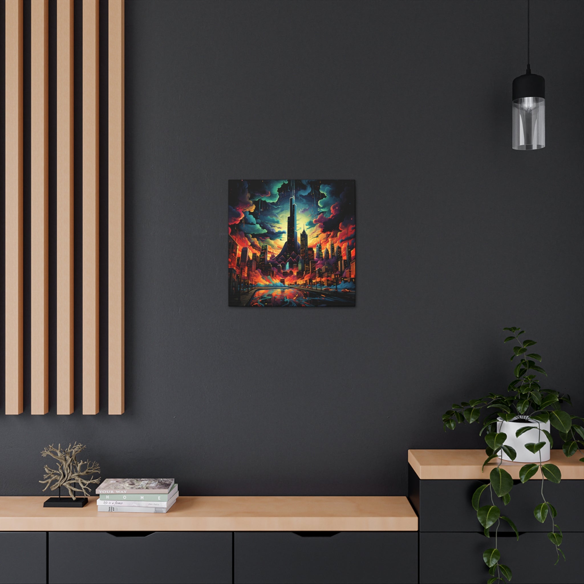 Psychedelic Metropolis Canvas Print Art