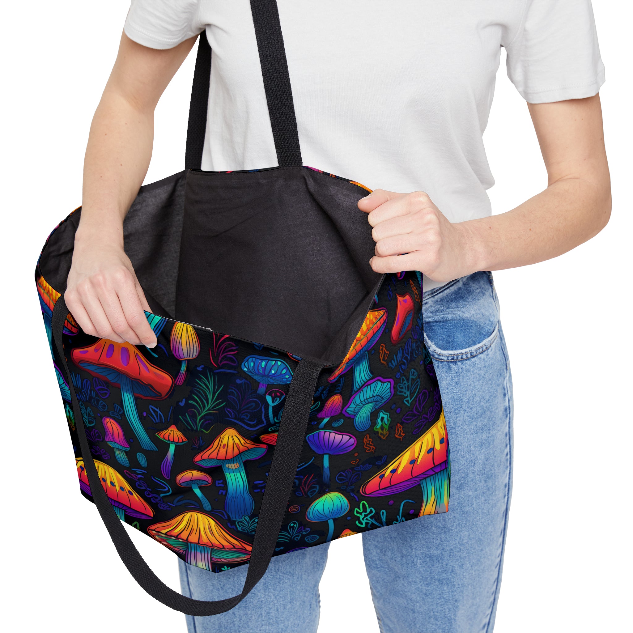 Neon Nostalgia Fungi Weekender Tote Bag