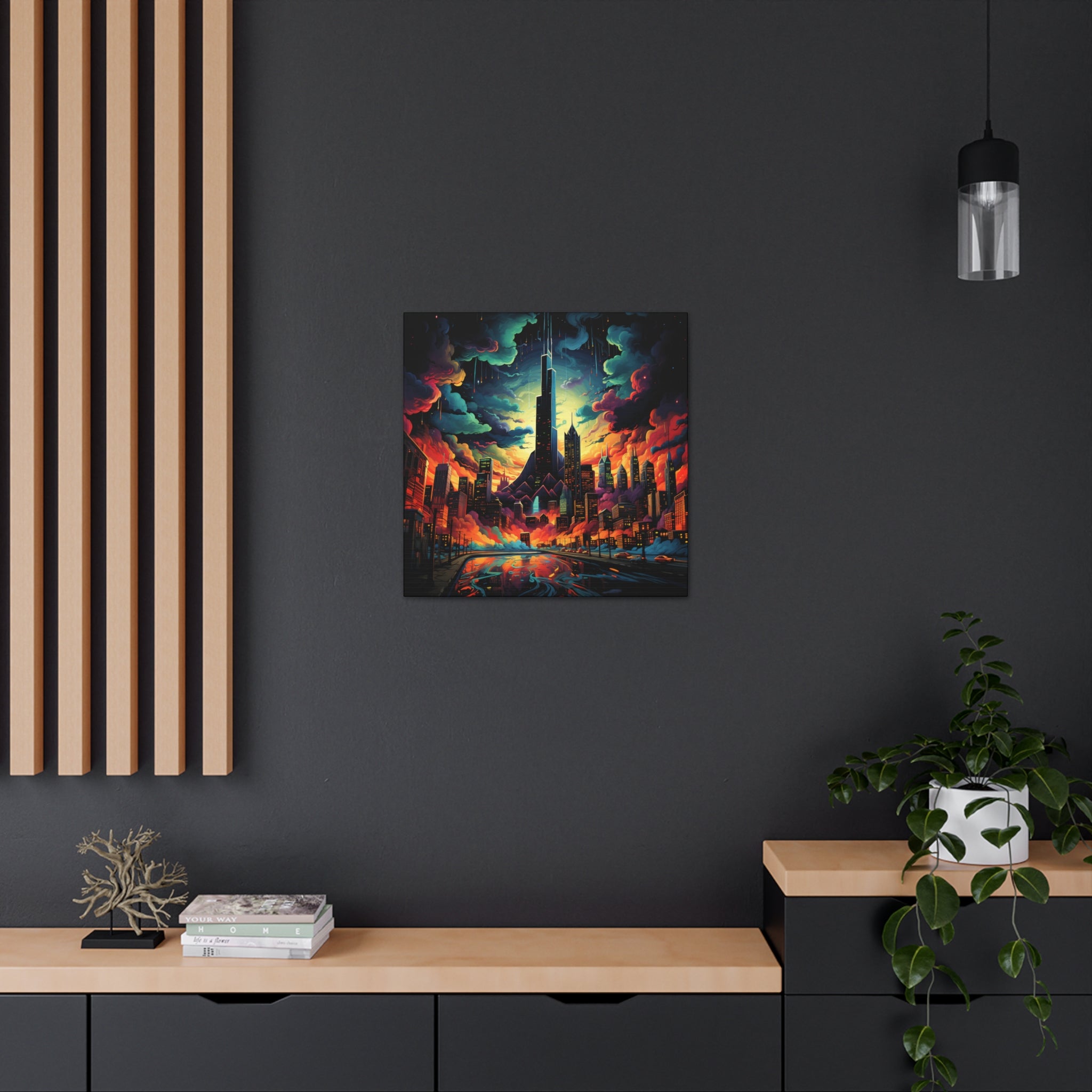 Psychedelic Metropolis Canvas Print Art