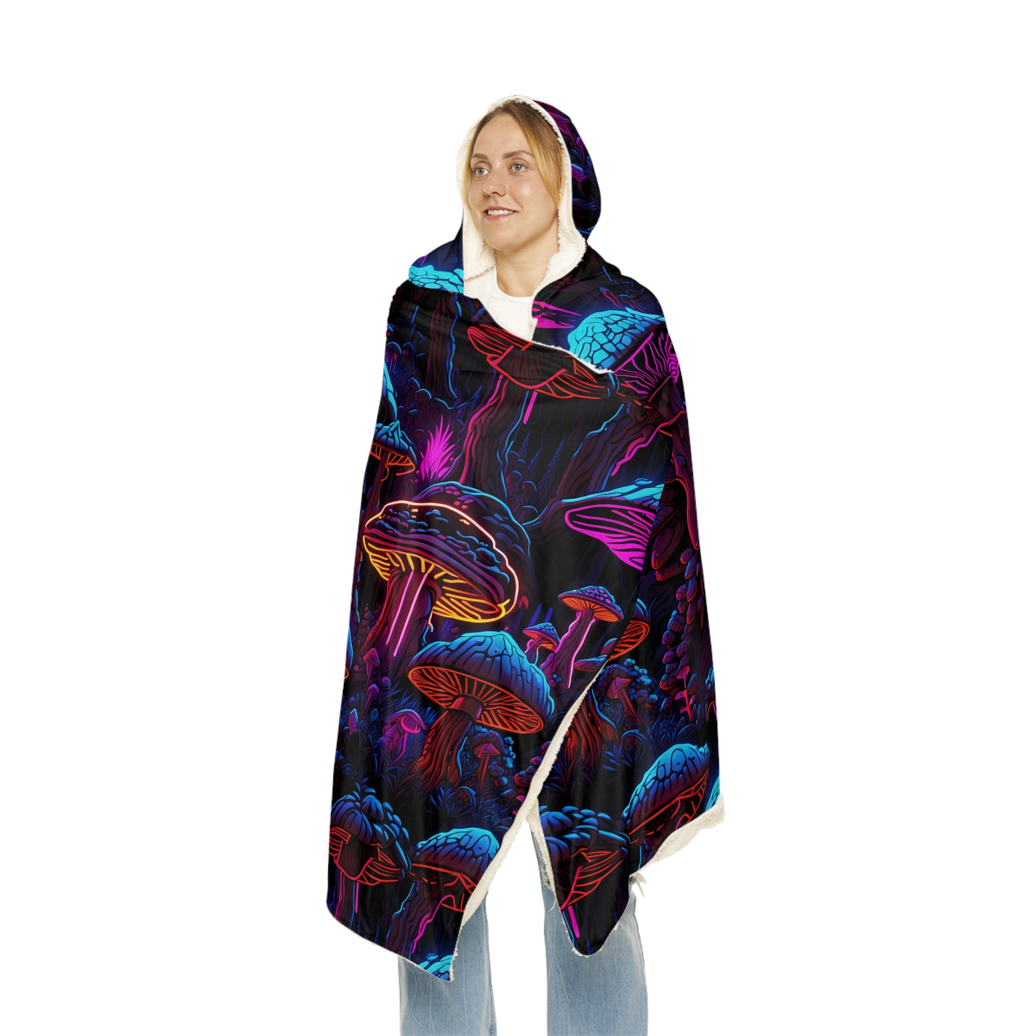 Neon Mushroom Meltdown Snuggle Blanket