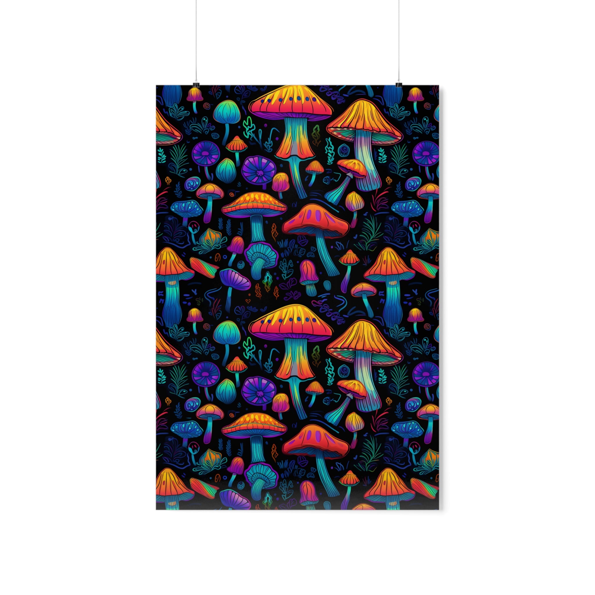 Neon Nostalgia Fungi Premium Matte Poster