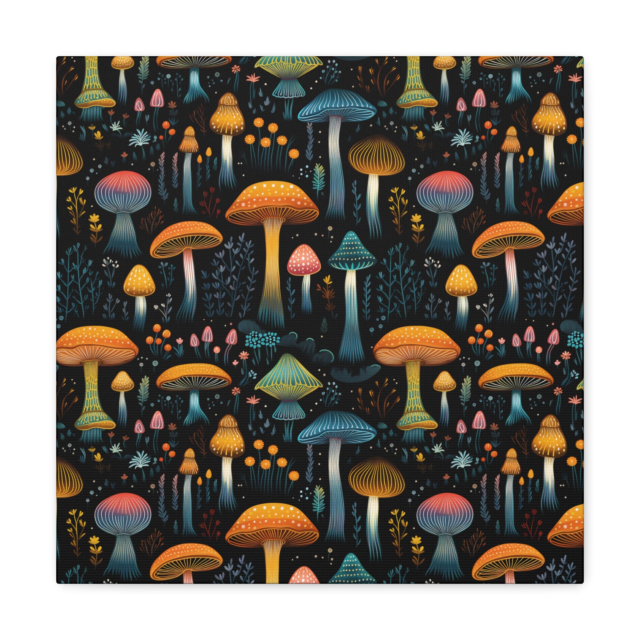 Hypnotic Fungal Fantasy Canvas Print Art