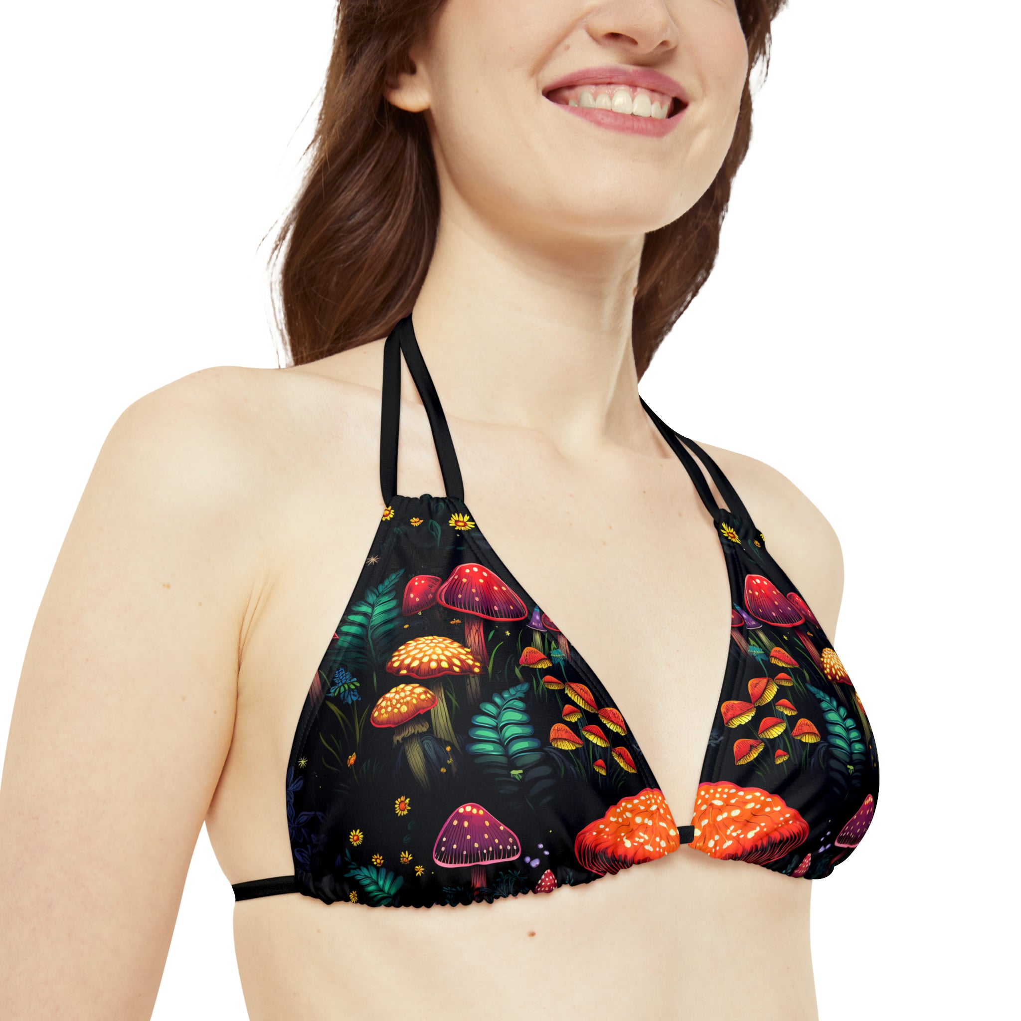 Psychedelic Fungi Frenzy Strap Bikini Set