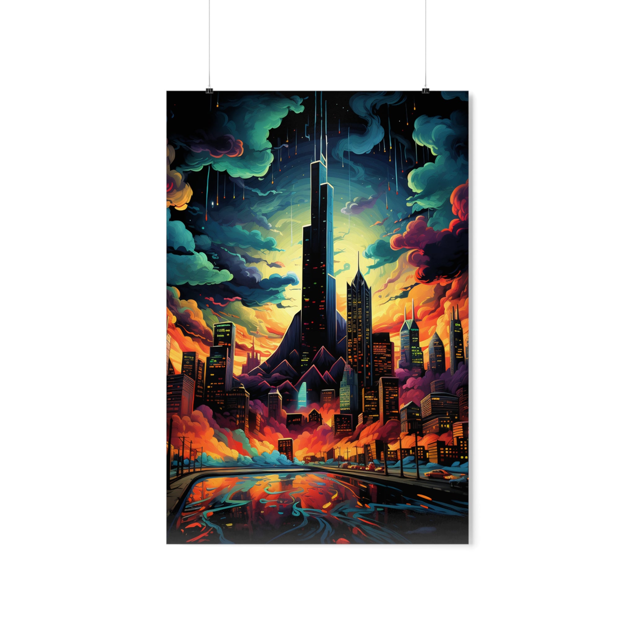 Psychedelic Metropolis Premium Matte Poster