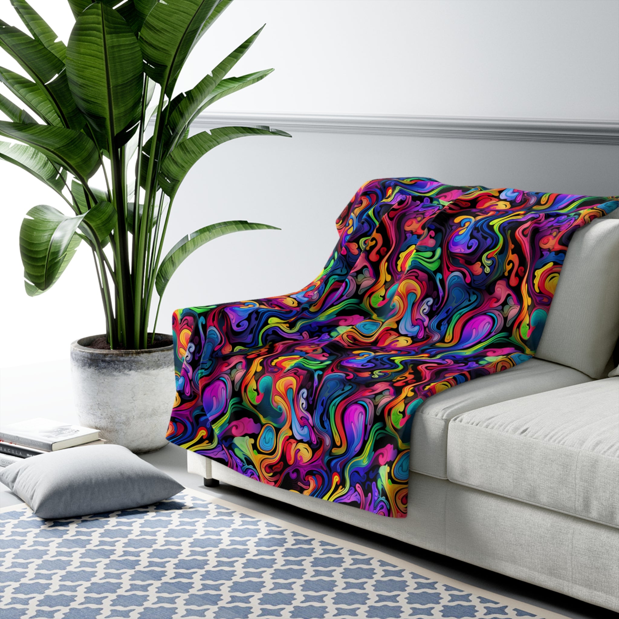 Psychedelic Whirlwind Fleece Blanket