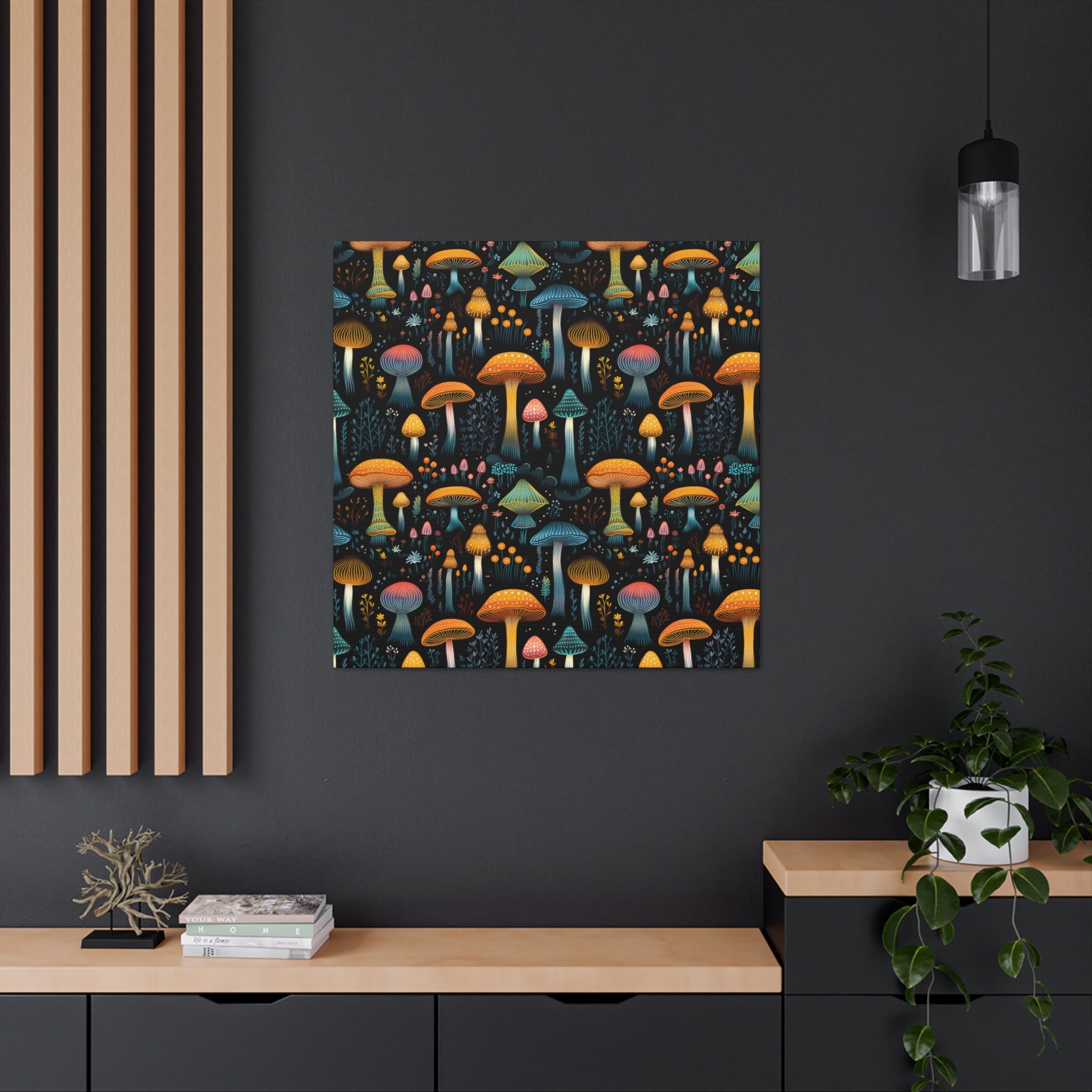 Hypnotic Fungal Fantasy Canvas Print Art