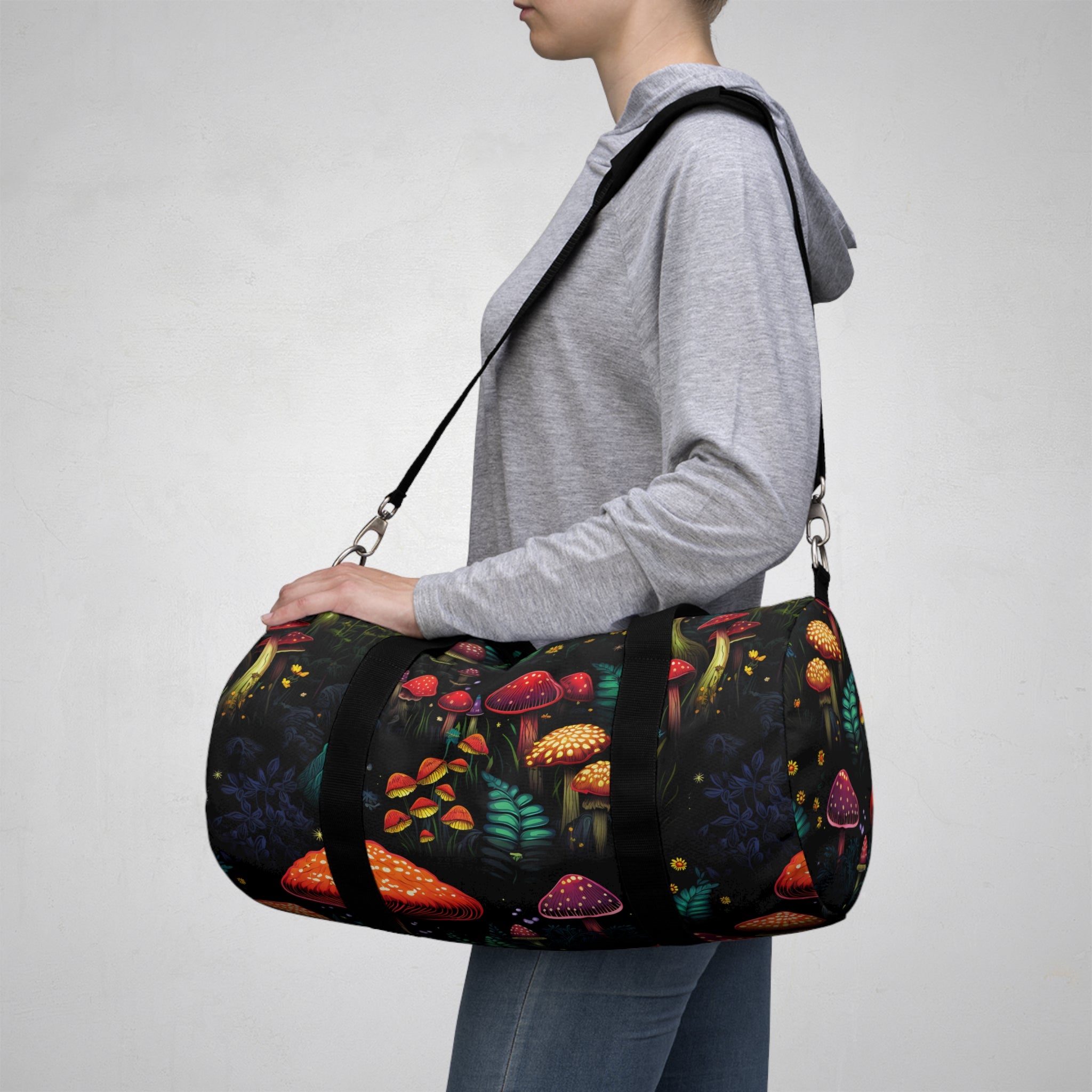 Psychedelic Fungi Frenzy Duffel Bag