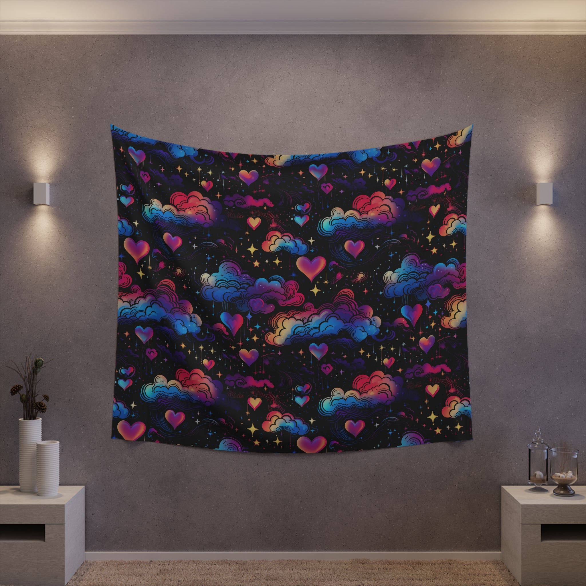 Twilight Heartglow Printed Wall Tapestry