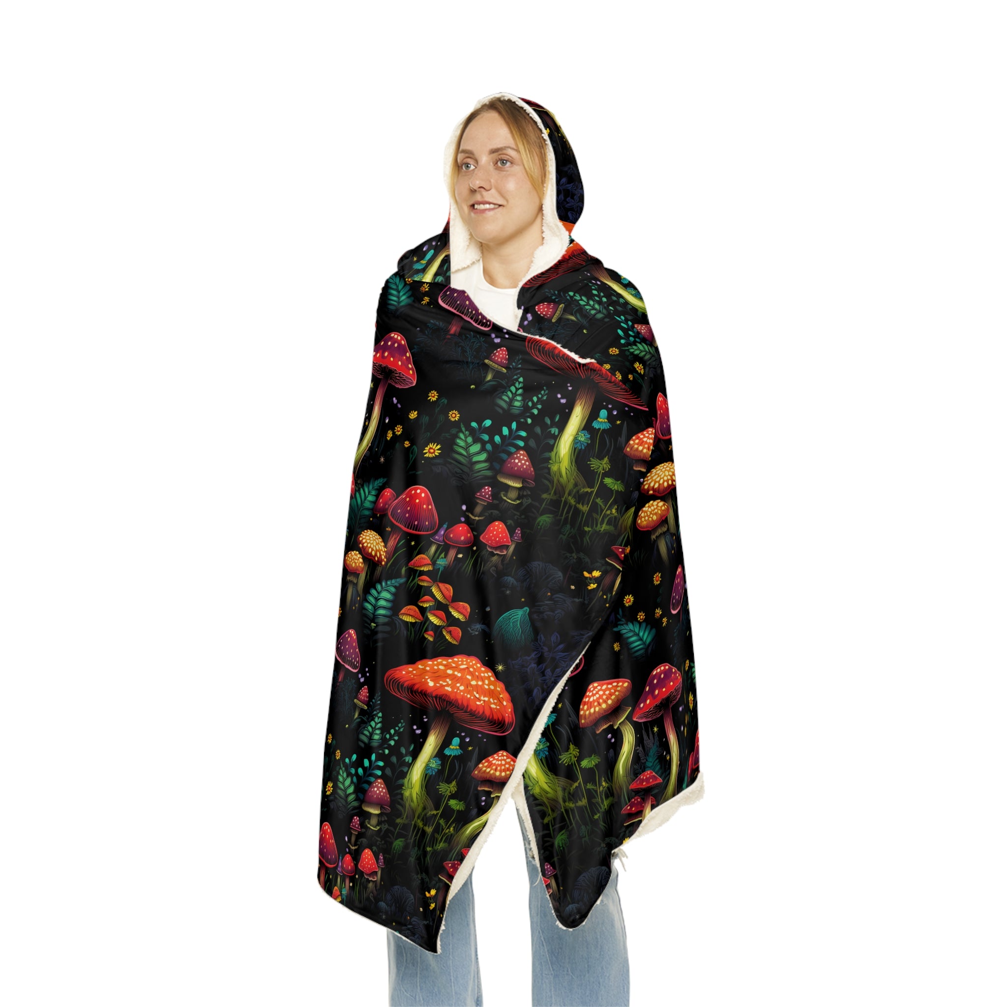 Psychedelic Fungi Frenzy Snuggle Blanket