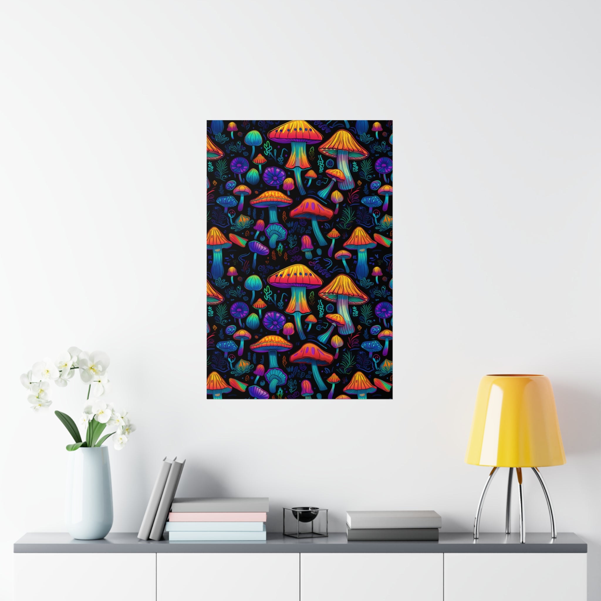 Neon Nostalgia Fungi Premium Matte Poster