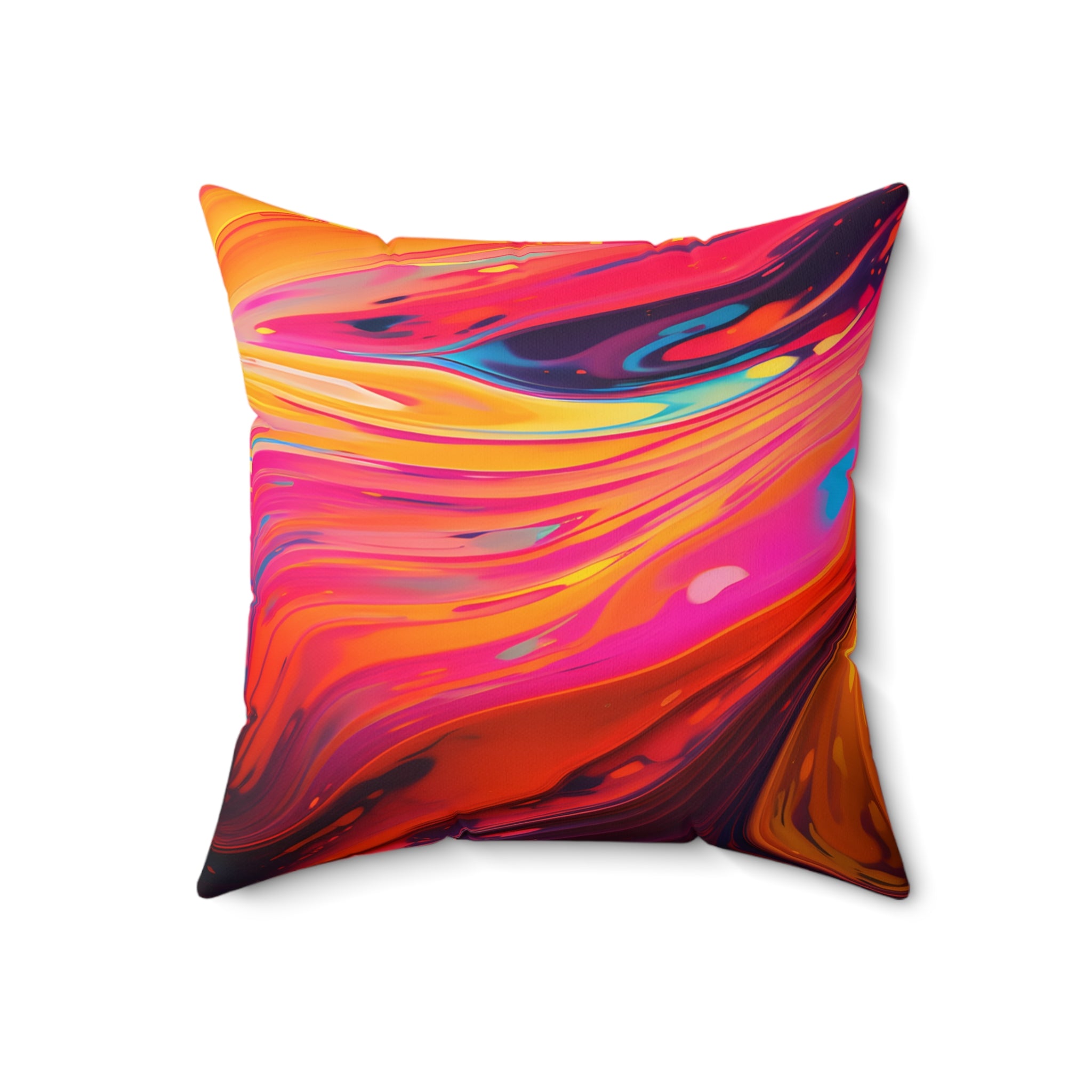 Psychedelic Swirls Square Pillow