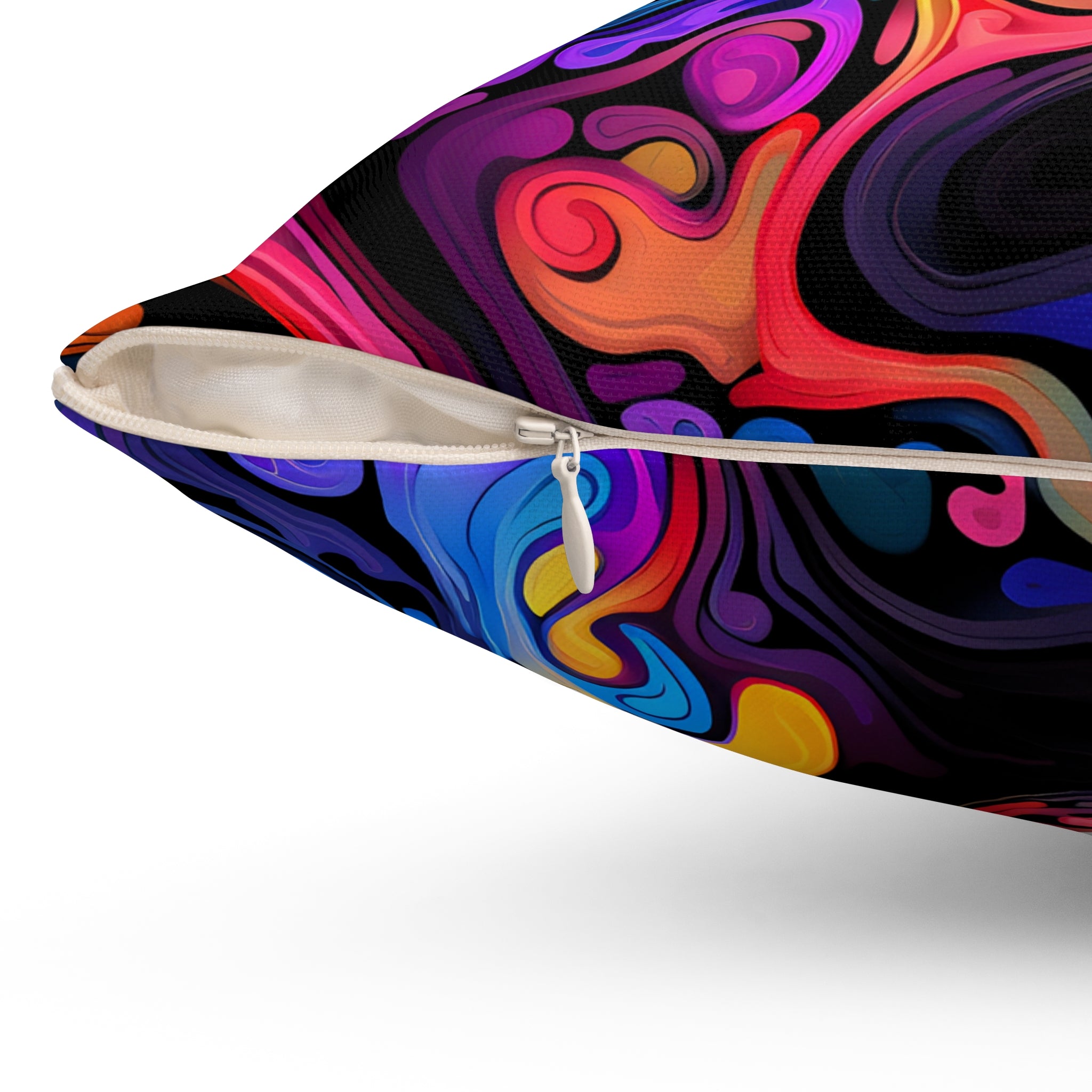 Psychedelic Whirlwind Square Pillow