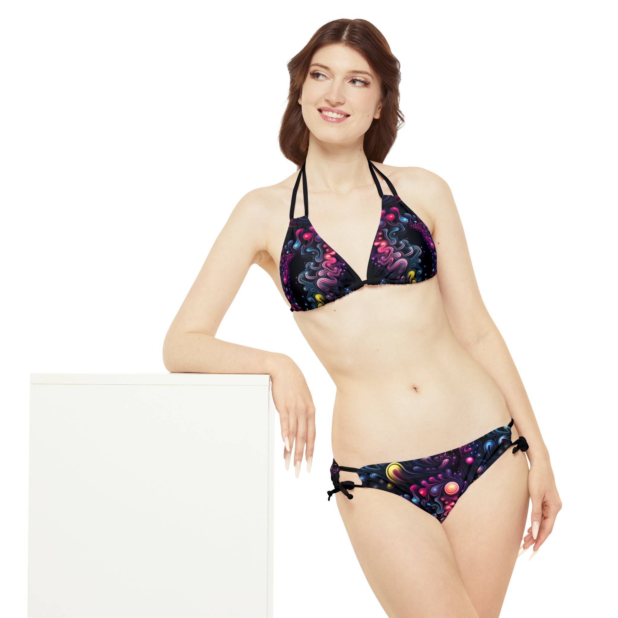 Kaleidoscopic Kinesis Strap Bikini Set